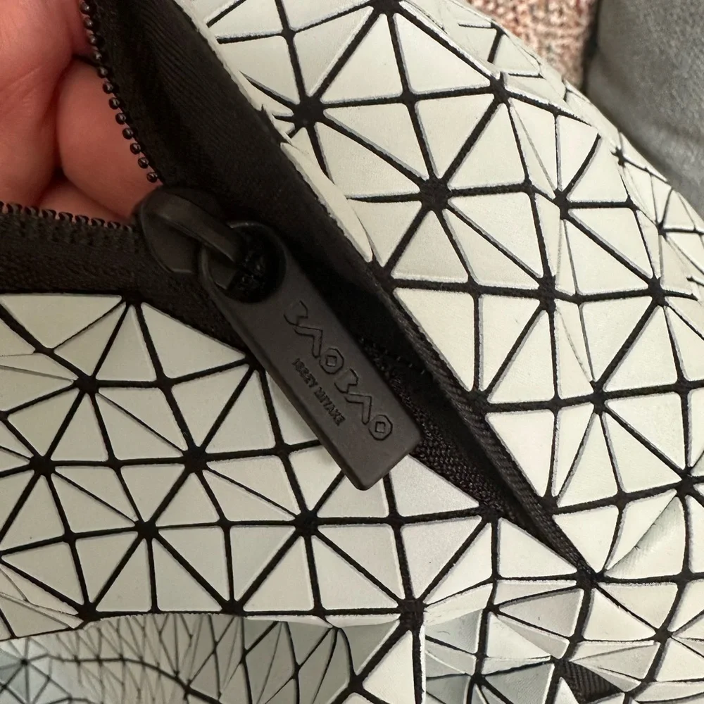 Geometric Patterned Black and White Backpack - Picture 8 of 15